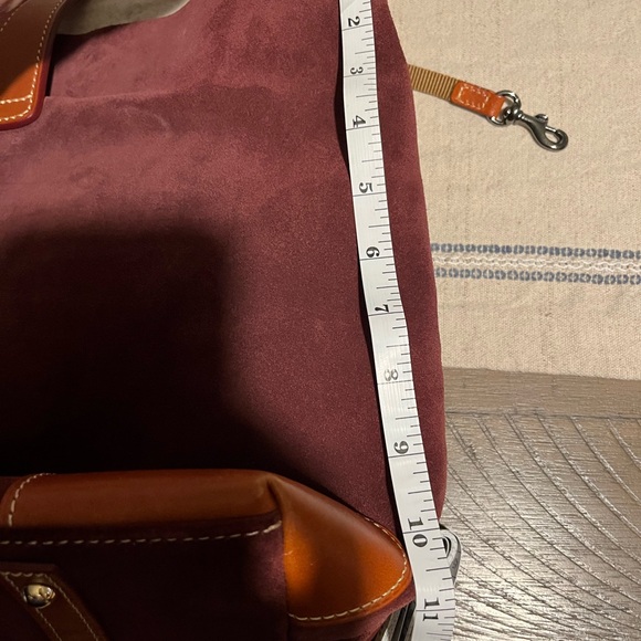 Dooney & Bourke Burgundy and Tan Hobo Bag - Picture 11 of 15